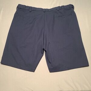 Haggar Cool 18 Pro Shorts Mens 38 Navy Blue Pleated Performance Golf Coastal Dad